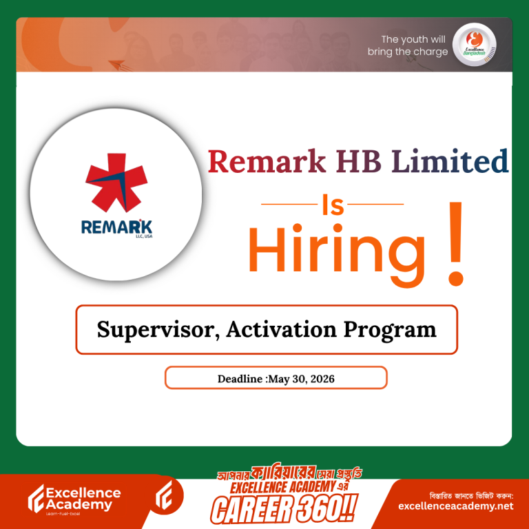 Remark HB Limited is Hiring  Supervisor, Activation Program.