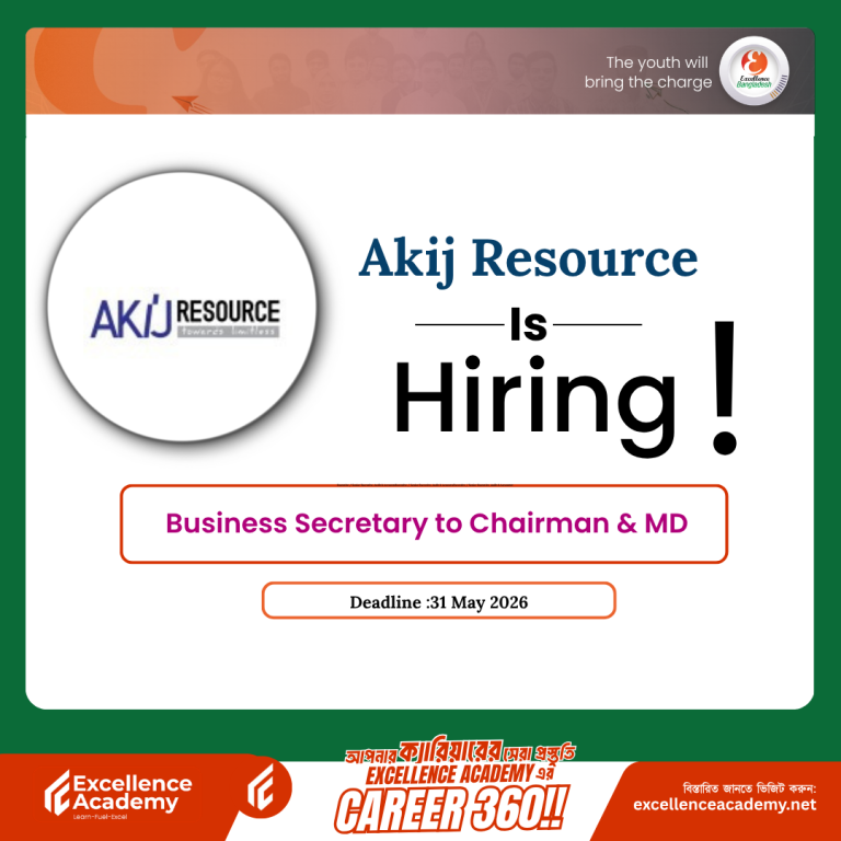 Akij Resource is Hiring: Business Secretary to Chairman & MD