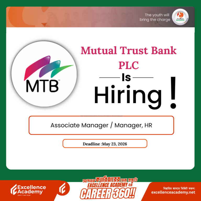 Mutual Trust Bank PLC is Hiring!