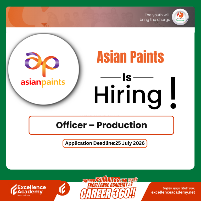 Asian Paints Bangladesh is Hiring Officer – Production (Gazipur Plant)