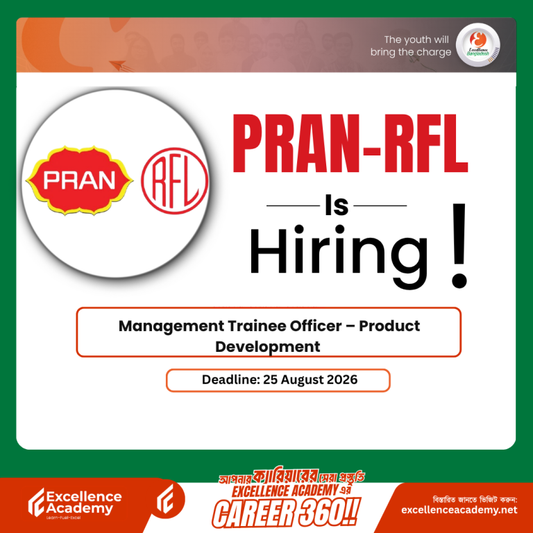 PRAN-RFL Group Hiring Management Trainee Officer – Product Development | Fresh Graduates Encouraged | Apply by 25 August 2026