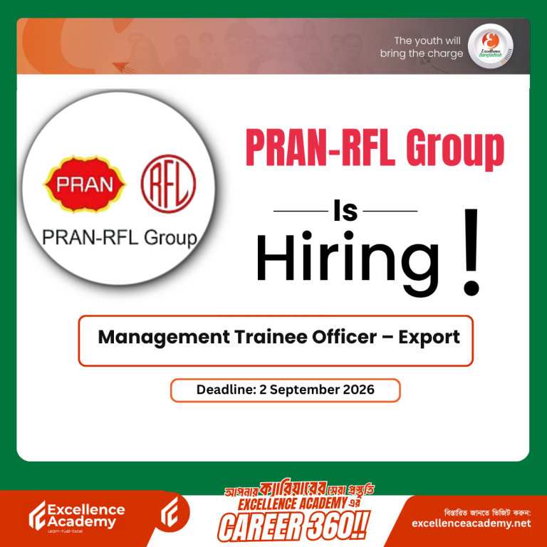 PRAN-RFL Group Is Hiring | Management Trainee Officer – Export